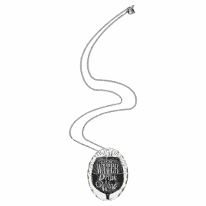 1-Sided Gloss Aluminum Oval Charm Necklace