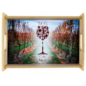 13.875" x 8.875" Unisub Natural Serving Tray with Sublimatable Insert