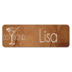 3" x 1" Gloss White Sublimatable UVSub Aluminum Name Badge with Radius Corners