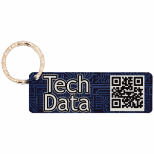 1-Sided Gloss White Aluminum Rectangle Keychain