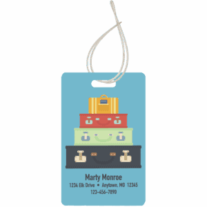 2-Sided Gloss Aluminum Rectangle Luggage Tag